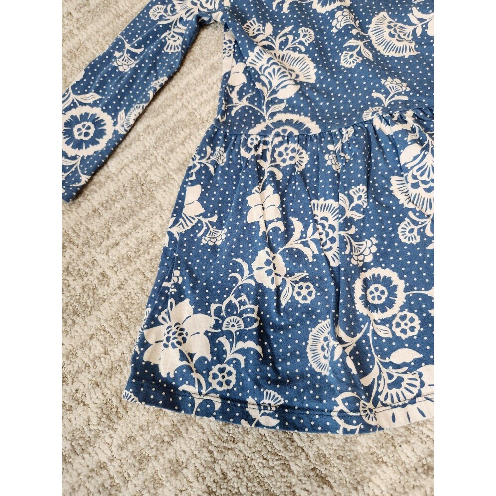 Tea Collection Girls Blue Floral Long Sleeve Dress - Picture 5 of 12
